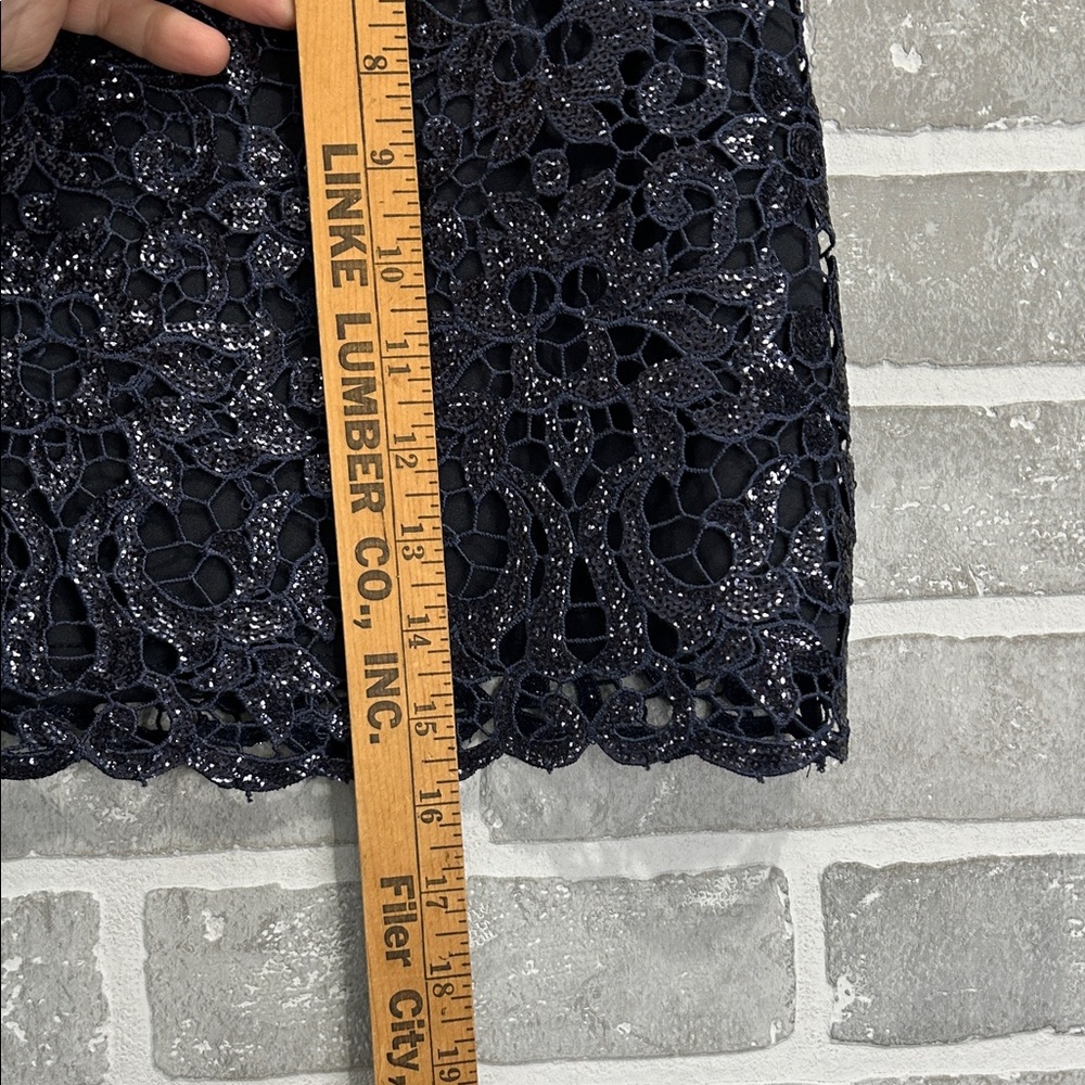 Anthropologie J.O.A. Navy Lace Mini Skirt | Size Small | Lined - Picture 6 of 9